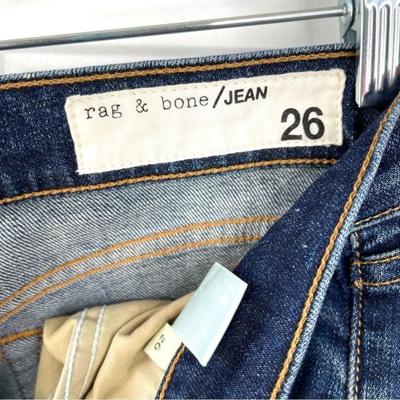 Rag & Bone Dre Skinny Distressed Dark Wash Jeans Colvin Size 26 - Picture 7 of 15